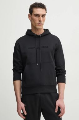 Mikina Michael Kors pánska, čierna farba, s kapucňou, s nášivkou, CR552G25MF
