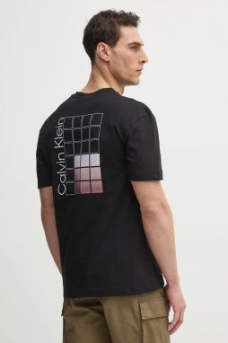 Bavlnené tričko Calvin Klein pánske, čierna farba, s potlačou, K10K114164