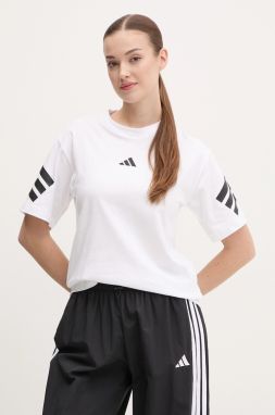 Bavlnené tričko adidas Future Icons dámske, biela farba, JE0238