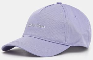 Bavlnená šiltovka Calvin Klein fialová farba, jednofarebná, K60K610525