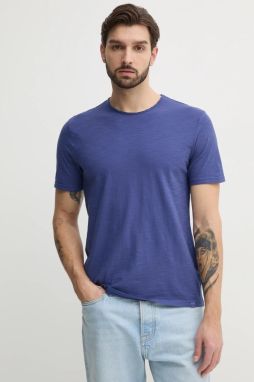 Bavlnené tričko United Colors of Benetton pánske, tmavomodrá farba, jednofarebné, 3JE1J19A5