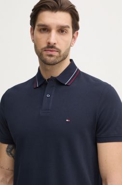 Polo tričko Tommy Hilfiger pánske, tmavomodrá farba, jednofarebné, MW0MW38459