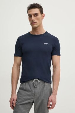 Tričko Pepe Jeans ORIGINAL BASIC 3N pánske, tmavomodrá farba, s potlačou, PM508212