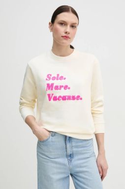 Mikina Drivemebikini Sole Mare Chenille dámska, béžová farba, s potlačou, 2024-DMBS-020-ECP