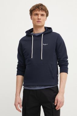 Bavlnená mikina Pepe Jeans ESSENTIAL HOODIE pánska, tmavomodrá farba, s kapucňou, jednofarebná, PM582839