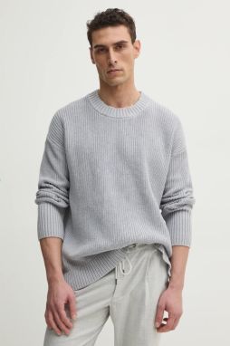 Bavlnený sveter Michael Kors pánsky, šedá farba, CR560ELFE5
