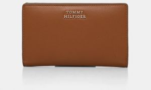 Kožená peňaženka Tommy Hilfiger dámska, hnedá farba, AW0AW17362
