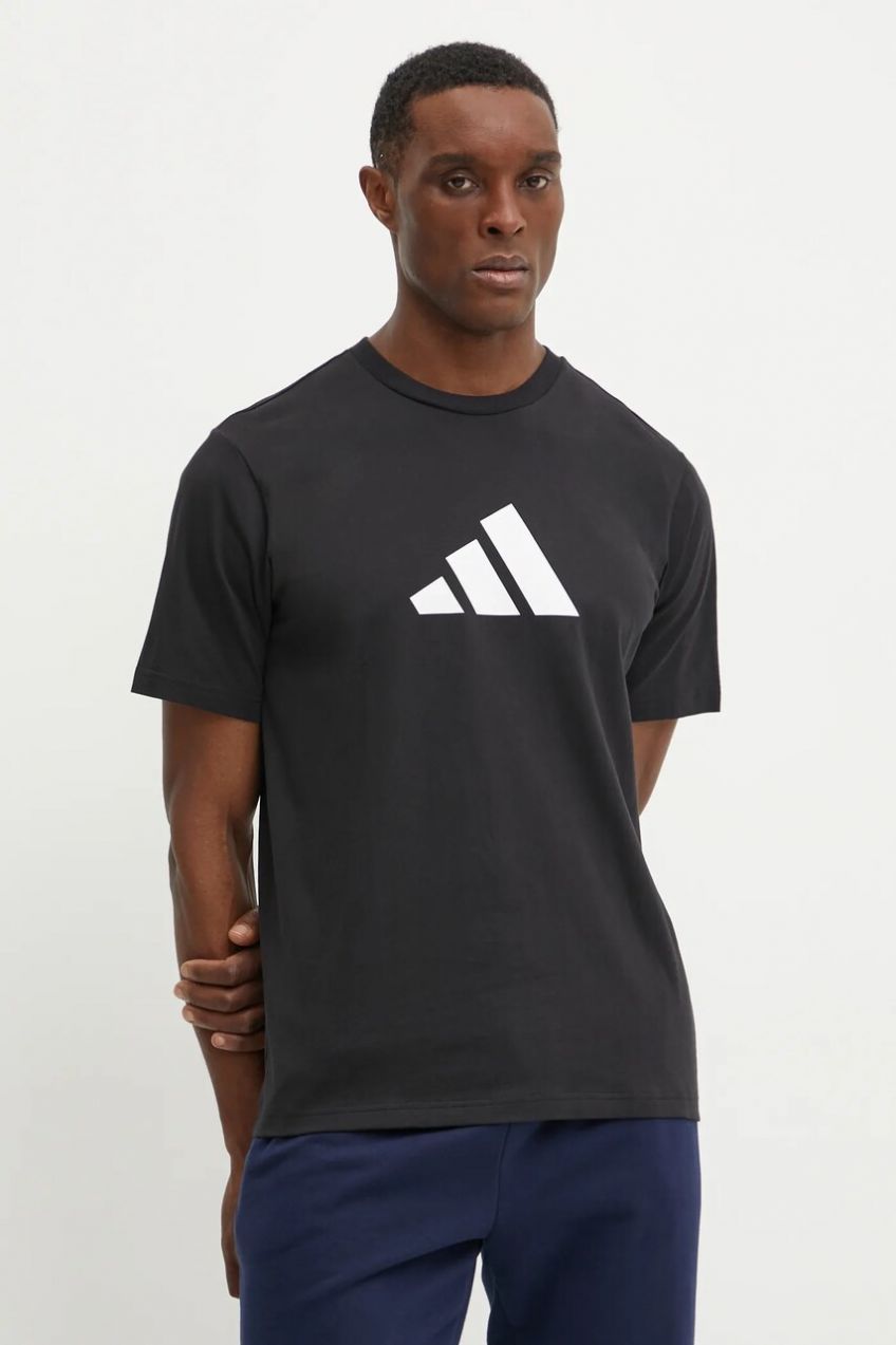 Bavlnené tričko adidas Future Icons pánske, čierna farba, s potlačou, JI8770