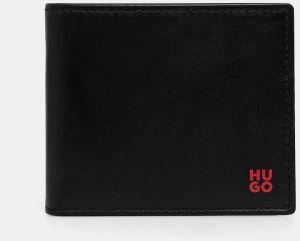 Kožená peňaženka HUGO pánska, čierna farba, 50546136