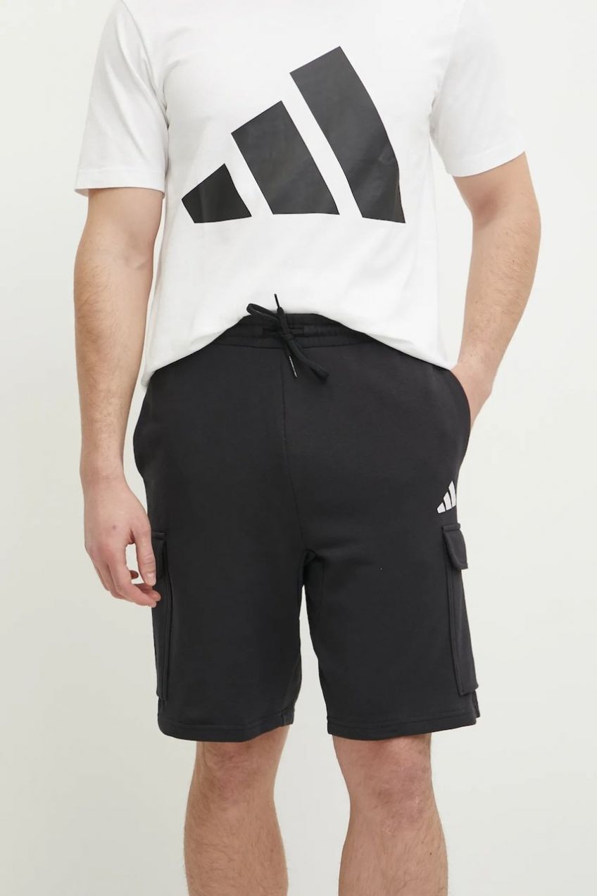 Šortky adidas Feelcozy pánske, čierna farba, JE6291