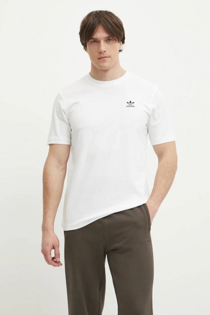 Bavlnené tričko adidas Originals Trefoil pánske, biela farba, jednofarebné, JI8544