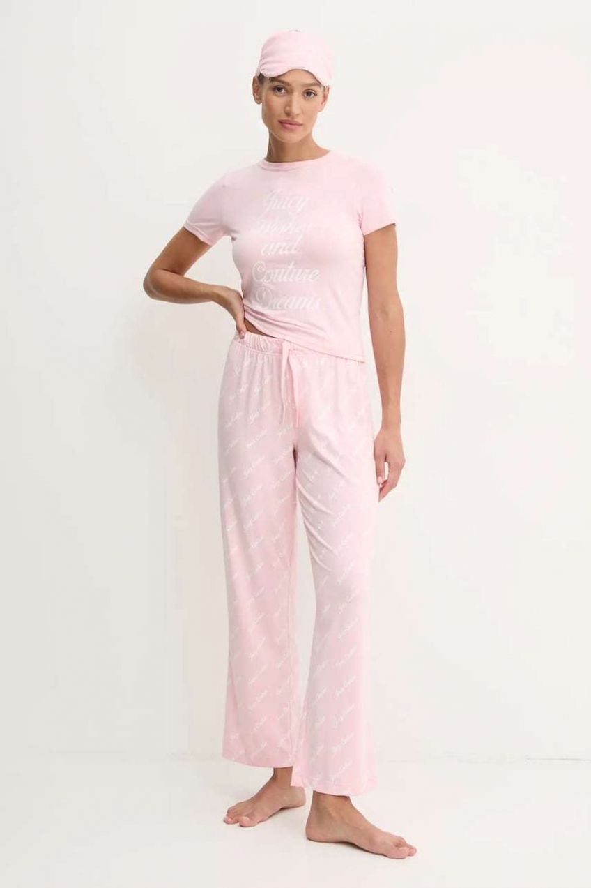 Pyžamo Juicy Couture JUICY WISHES SHORTSLEEVE PYJAMA SET dámska, ružová farba, JCLPJ125663