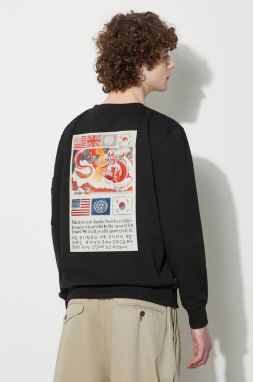 Mikina Alpha Industries USN Blood Chit pánska, čierna farba, s potlačou, 136300