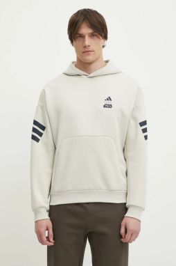 Mikina adidas x Mandalorian pánska, béžová farba, s kapucňou, s potlačou, JI5719