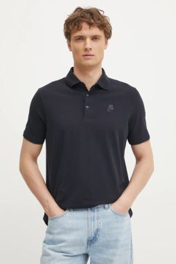 Polo tričko Karl Lagerfeld pánske, čierna farba, jednofarebné, 551221.745750