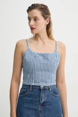 Džínsový top Levi's JADINE DENIM CAMI TANK dámsky, béžová farba, vzorovaný, 001SD