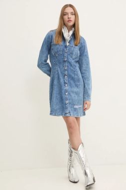 Rifľové šaty Karl Lagerfeld Jeans mini, áčkový strih, 246J1302