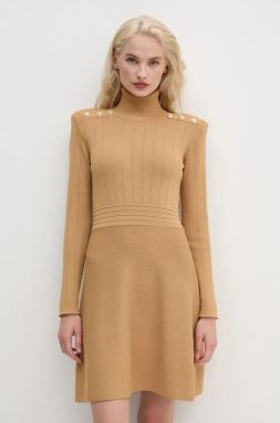Šaty Gaudi béžová farba, mini, áčkový strih, 421FD13007
