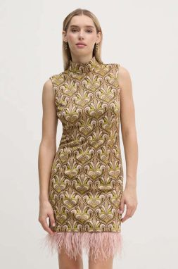 Šaty Gaudi béžová farba, mini, priliehavá, 421FD14001