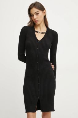 Šaty Karl Lagerfeld Jeans čierna farba, midi, priliehavá, A1W13039