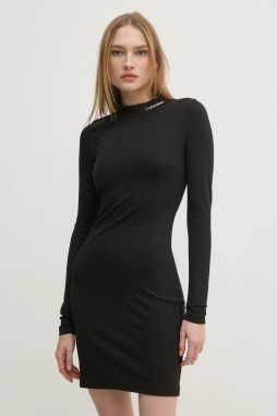 Šaty Calvin Klein Jeans čierna farba, mini, priliehavá, J20J225074