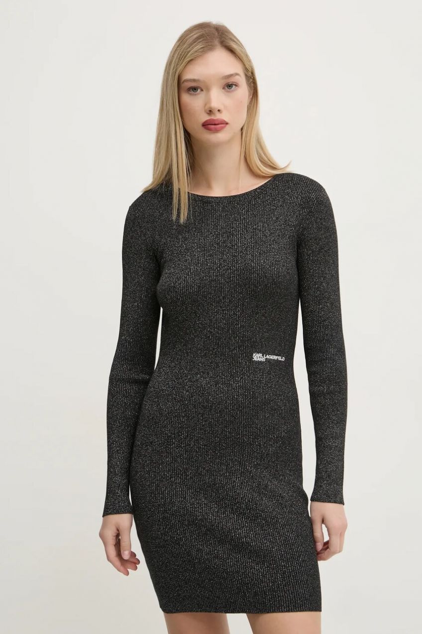 Šaty Karl Lagerfeld Jeans čierna farba, mini, priliehavá, A1W13011