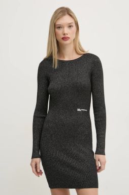 Šaty Karl Lagerfeld Jeans čierna farba, mini, priliehavá, A1W13011