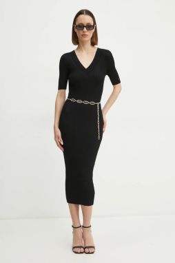 Šaty Guess KATELYN čierna farba, midi, priliehavé, W5RK11 Z2V62