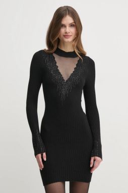 Šaty Guess ALICE čierna farba, mini, priliehavé, W5RK14 Z2Y50