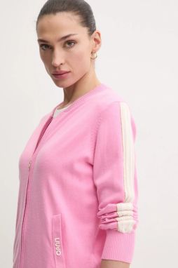 Kardigán s prímesou vlny Liu Jo ružová farba, tenký, TA5026 MS025