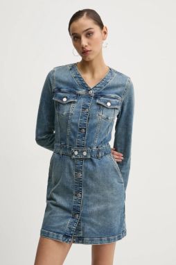 Rifľové šaty Tommy Jeans mini, priliehavá, DW0DW19854