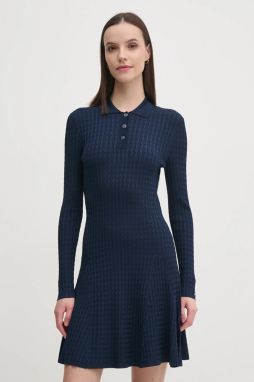 Šaty Tommy Hilfiger tmavomodrá farba, mini, áčkový strih, WW0WW44977