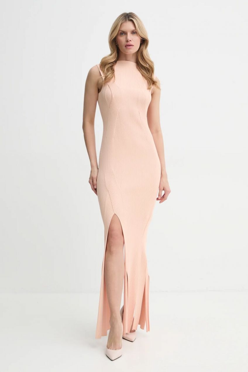 Šaty Victoria Beckham oranžová farba, maxi, priliehavé, 1125KDR006098A