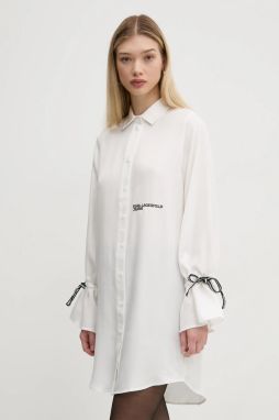 Šaty Karl Lagerfeld Jeans béžová farba, mini, rovný strih, A1W13003