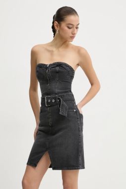 Šaty Karl Lagerfeld Jeans šedá farba, mini, áčkový strih, A1W13006