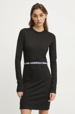 Šaty Karl Lagerfeld Jeans čierna farba, mini, priliehavé, A1W13009
