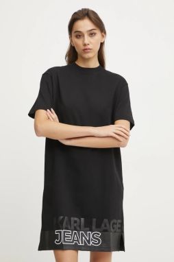 Bavlnené šaty Karl Lagerfeld Jeans čierna farba, mini, rovný strih, A1W13015