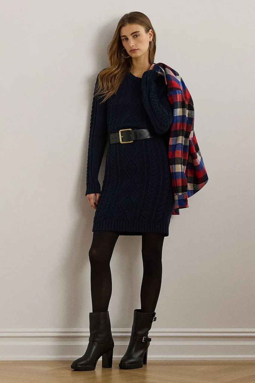 Bavlnené šaty Lauren Ralph Lauren tmavomodrá farba, mini, priliehavá, 200957468
