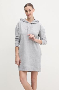 Šaty Dkny šedá farba, mini, rovný strih, DP5D4884