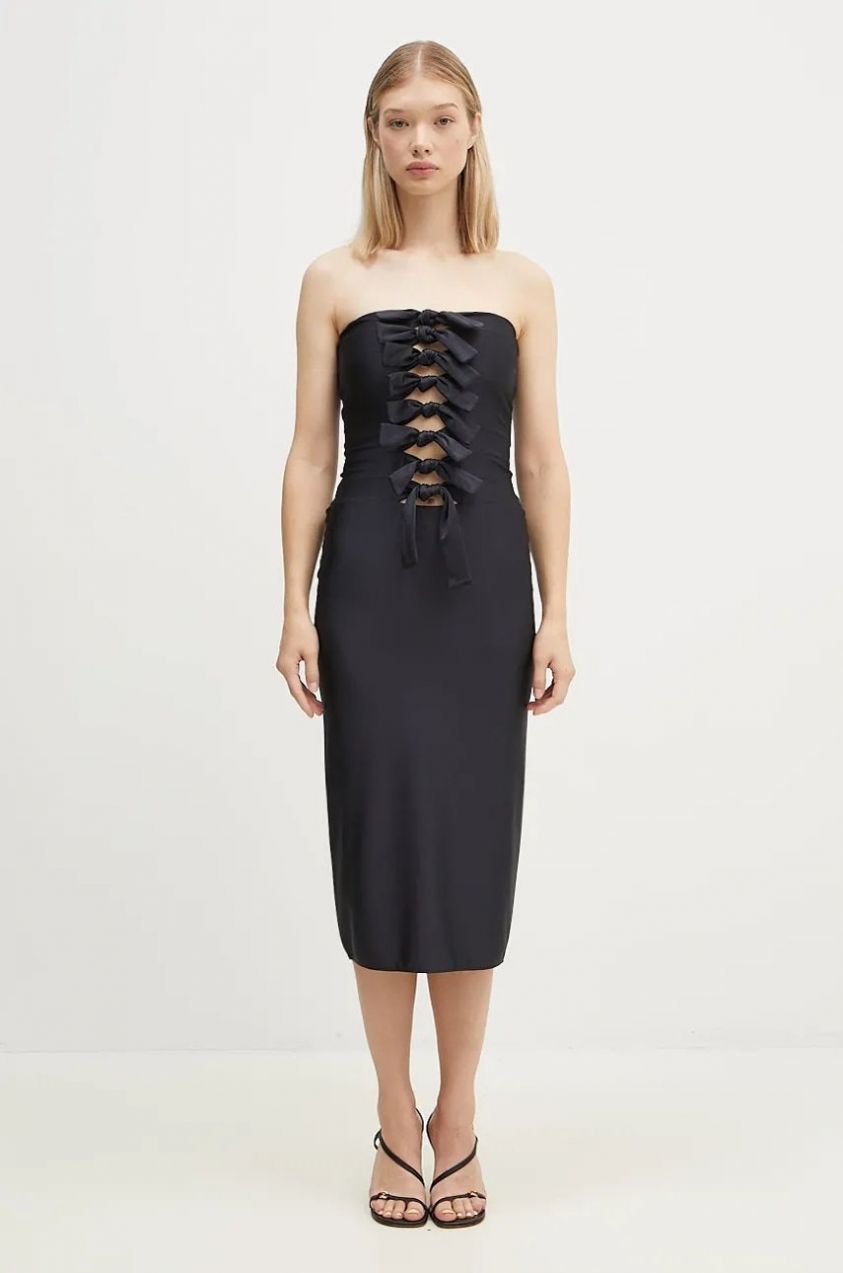 Šaty Coperni Jersey Knot Gala čierna farba, priliehavá, COPR110BIS545