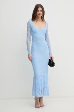 Šaty Bardot maxi, rovný strih, 58682DB