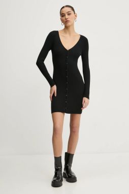 Šaty Abercrombie & Fitch čierna farba, mini, priliehavá, KI159-5073