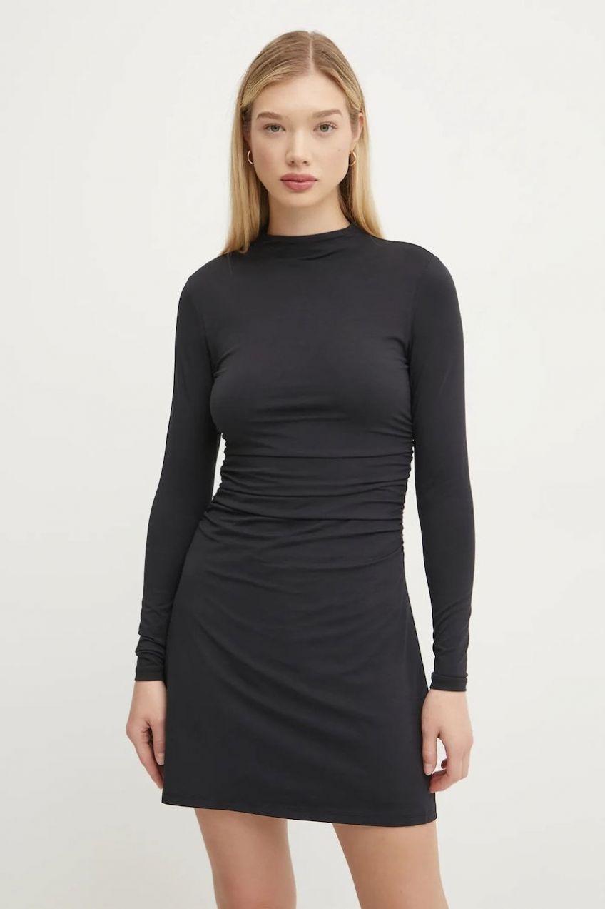 Šaty Abercrombie & Fitch čierna farba, mini, priliehavá, KI159-5142