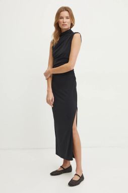 Šaty Abercrombie & Fitch čierna farba, maxi, priliehavá, KI159-5086