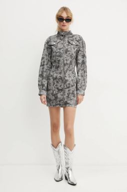 Rifľové šaty Moschino Jeans šedá farba, mini, priliehavá, A0422 8722