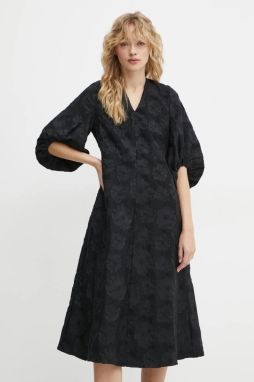 Šaty Stine Goya čierna farba, midi, áčkový strih, SG-PS25-D061-2307