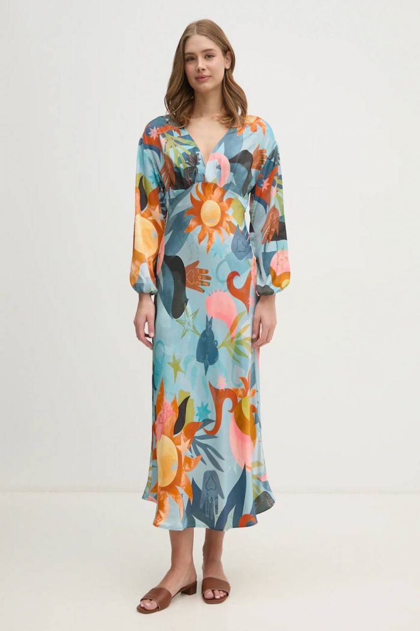 Šaty Never Fully Dressed Balearic Emma maxi, áčkový strih, NFDDR1767