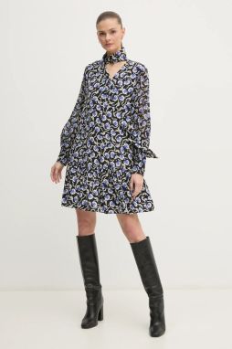 Šaty DIANE VON FURSTENBERG čierna farba, mini, áčkový strih, DVFDL4S045