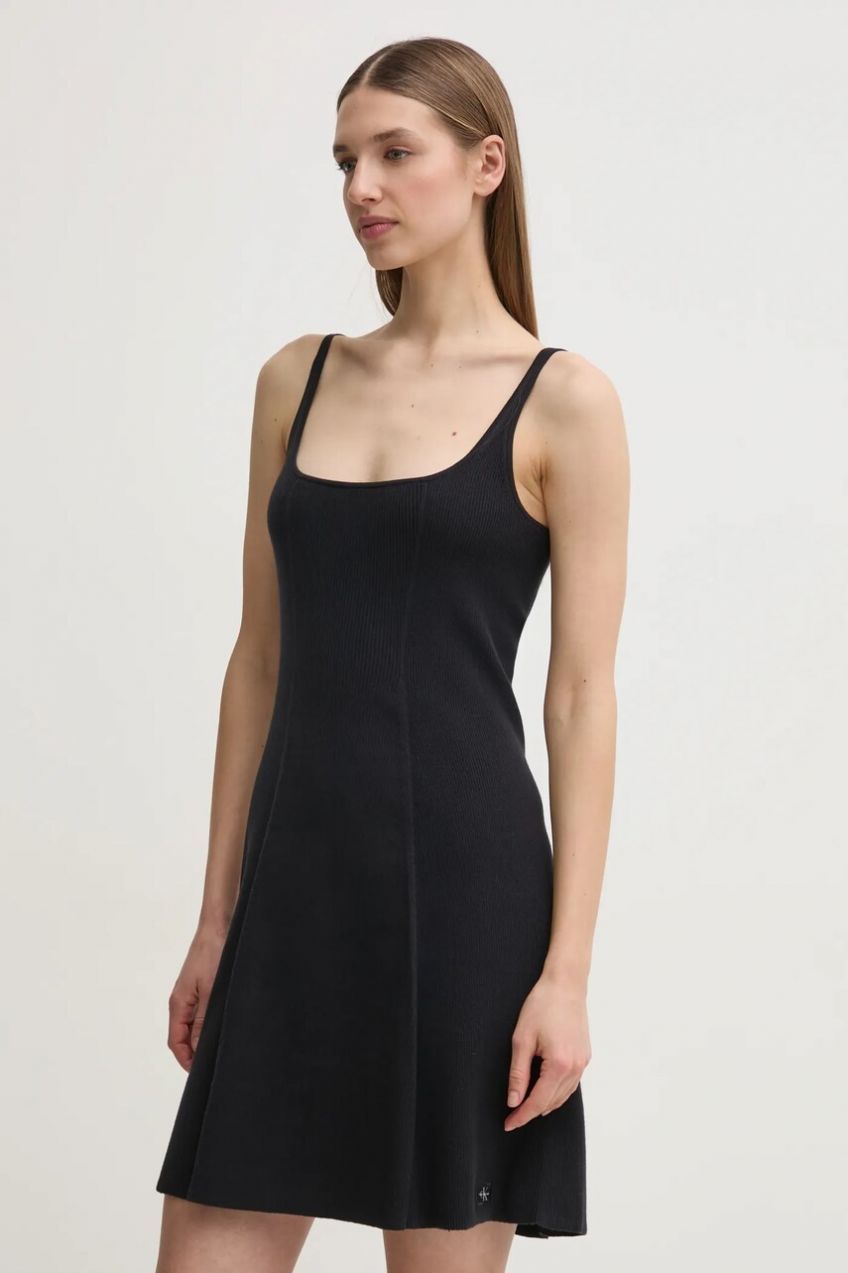 Šaty Calvin Klein Jeans čierna farba, mini, áčkový strih, J20J225269