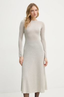 Šaty AERON PAVLOVA béžová farba, maxi, áčkový strih, DR561562